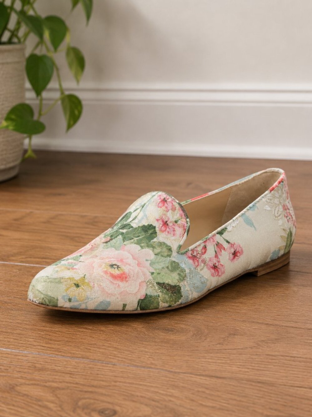 CAROLINA HERRERA x Paul Andrew Floral Metallic Loafers | NWT